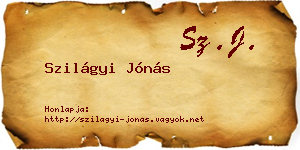 Szilágyi Jónás névjegykártya
